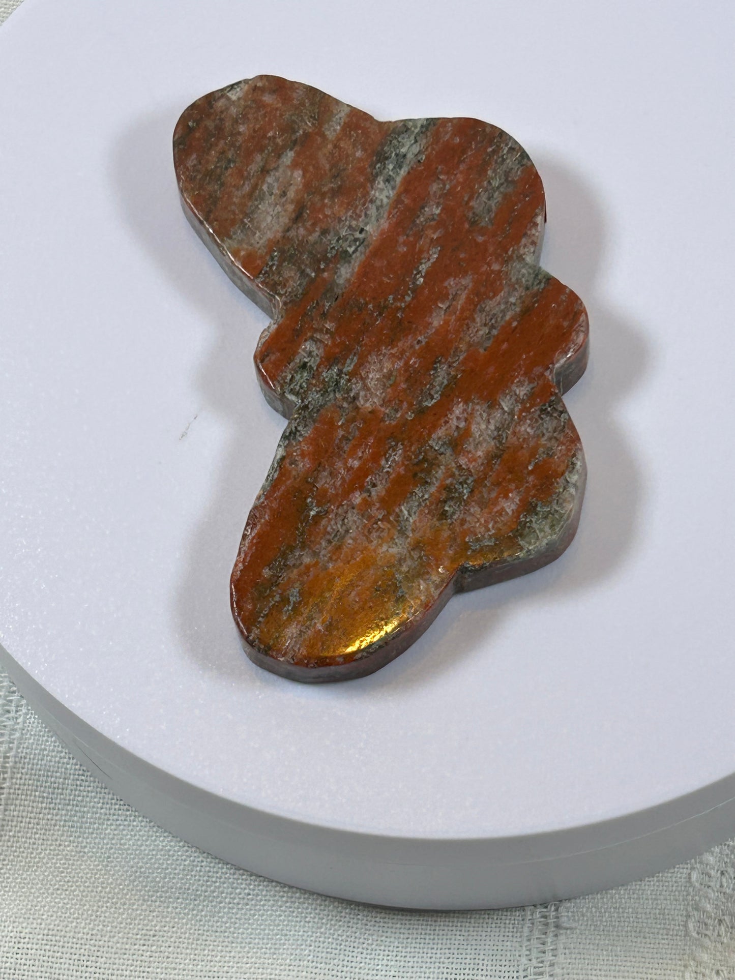 (#25) - RED JASPER BUTTERFLY CARVING - NEW