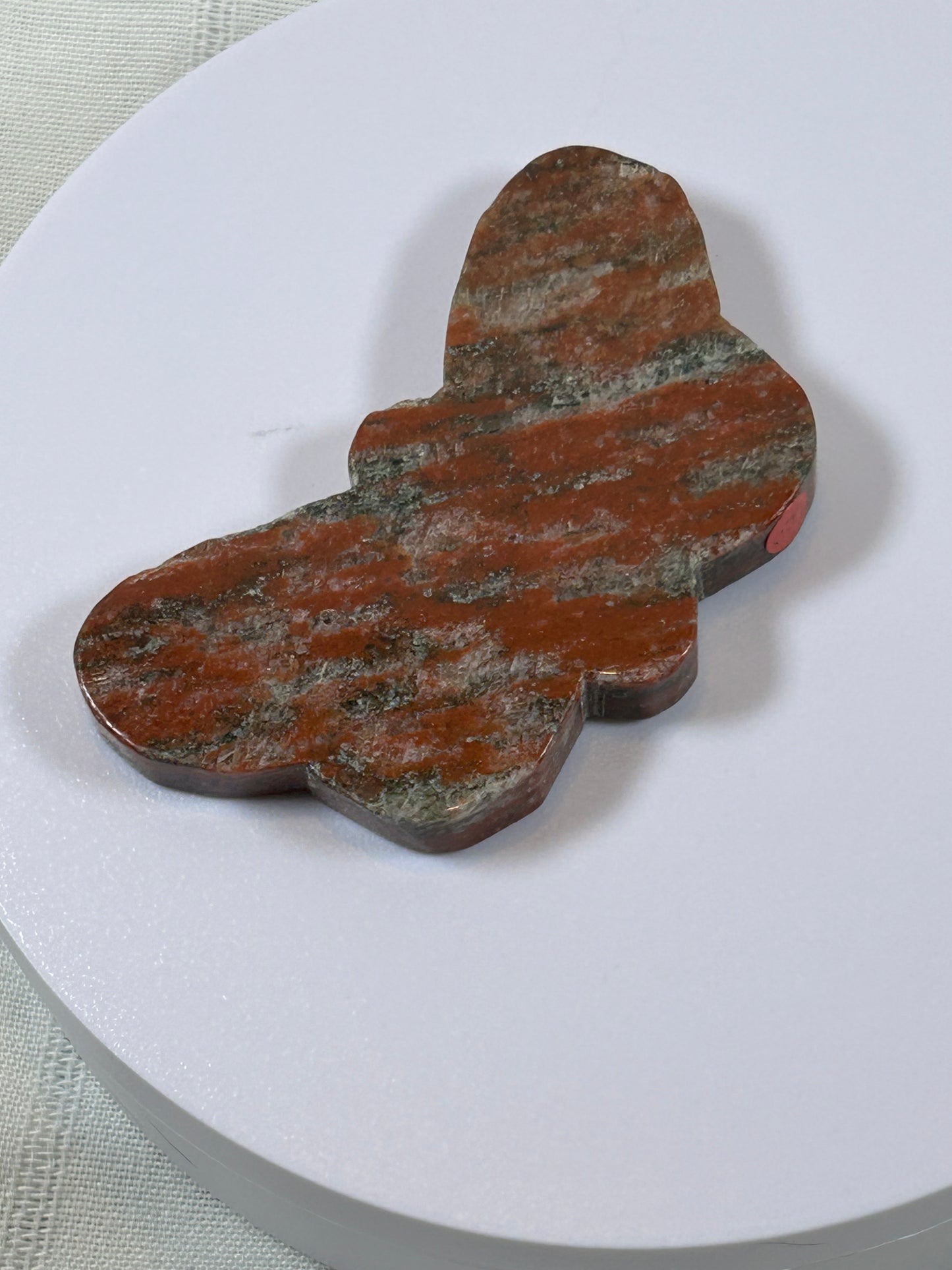 (#25) - RED JASPER BUTTERFLY CARVING - NEW