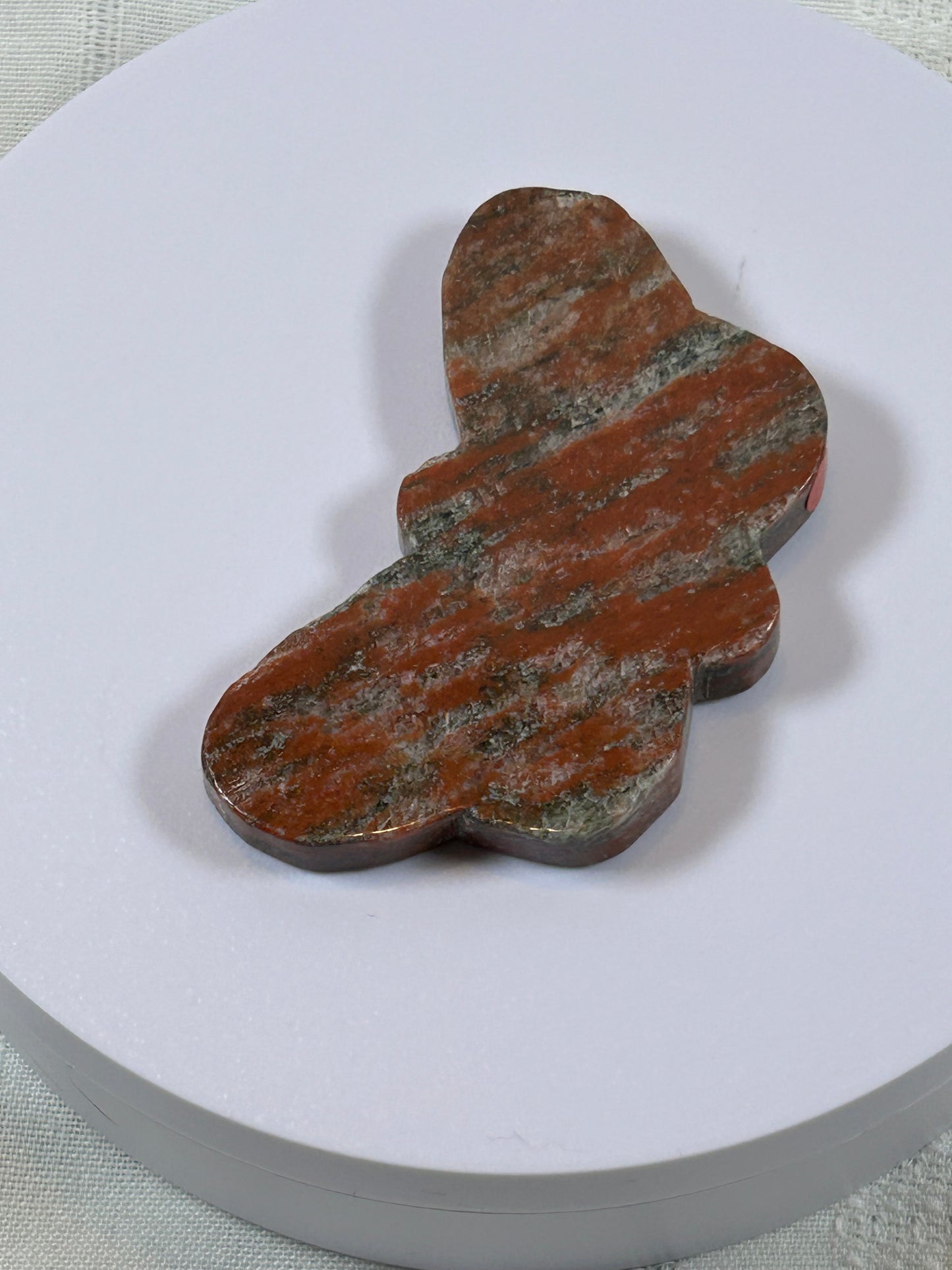 (#25) - RED JASPER BUTTERFLY CARVING - NEW