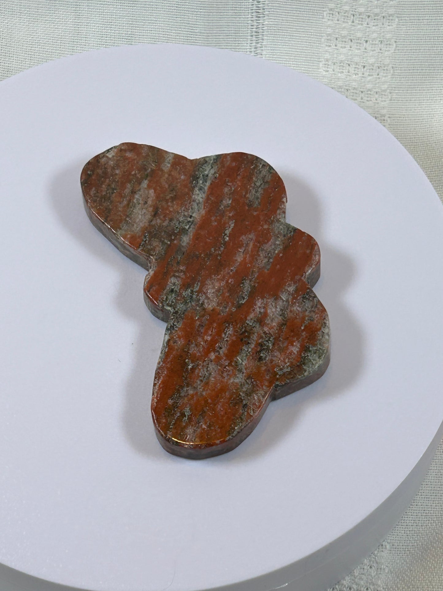 (#25) - RED JASPER BUTTERFLY CARVING - NEW