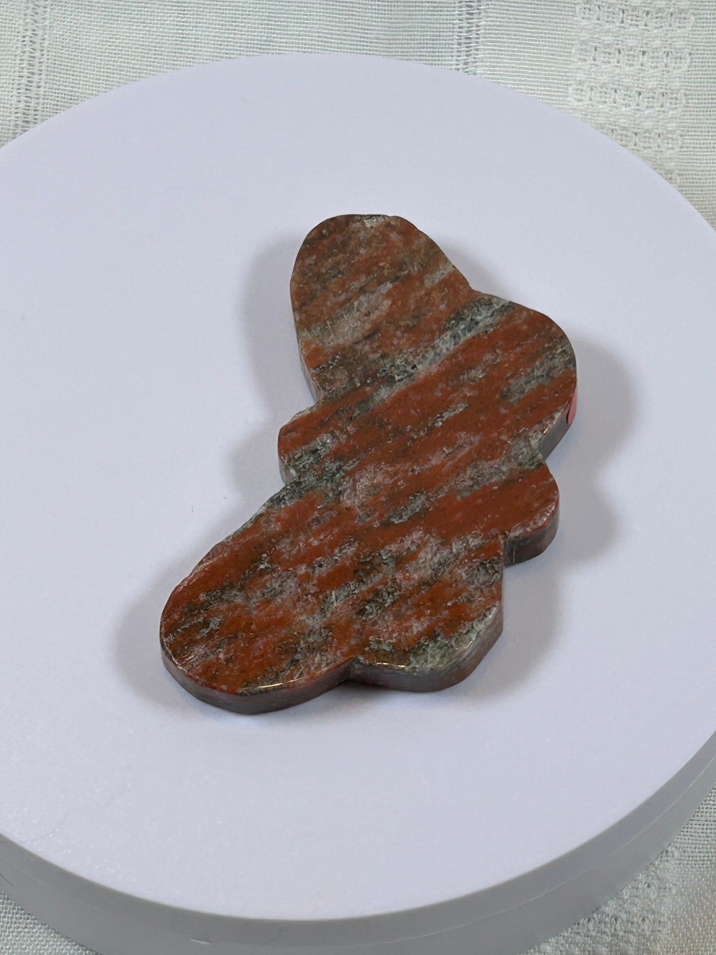 (#25) - RED JASPER BUTTERFLY CARVING - NEW