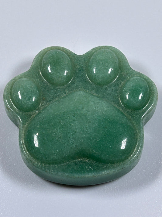 (#1110) - Green Aventurine Paw Print  - New
