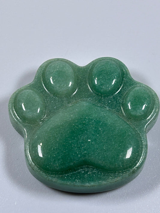 (#1111) - Green Aventurine Paw Print - New