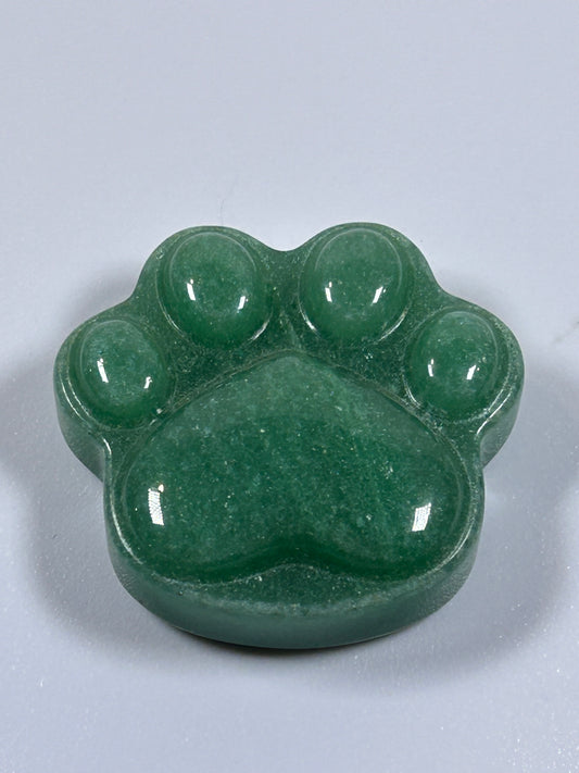 (#1117) - Green Aventurine Paw Print - New