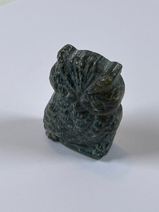 (#21) - LABRADORITE OWL CARVING - NEW
