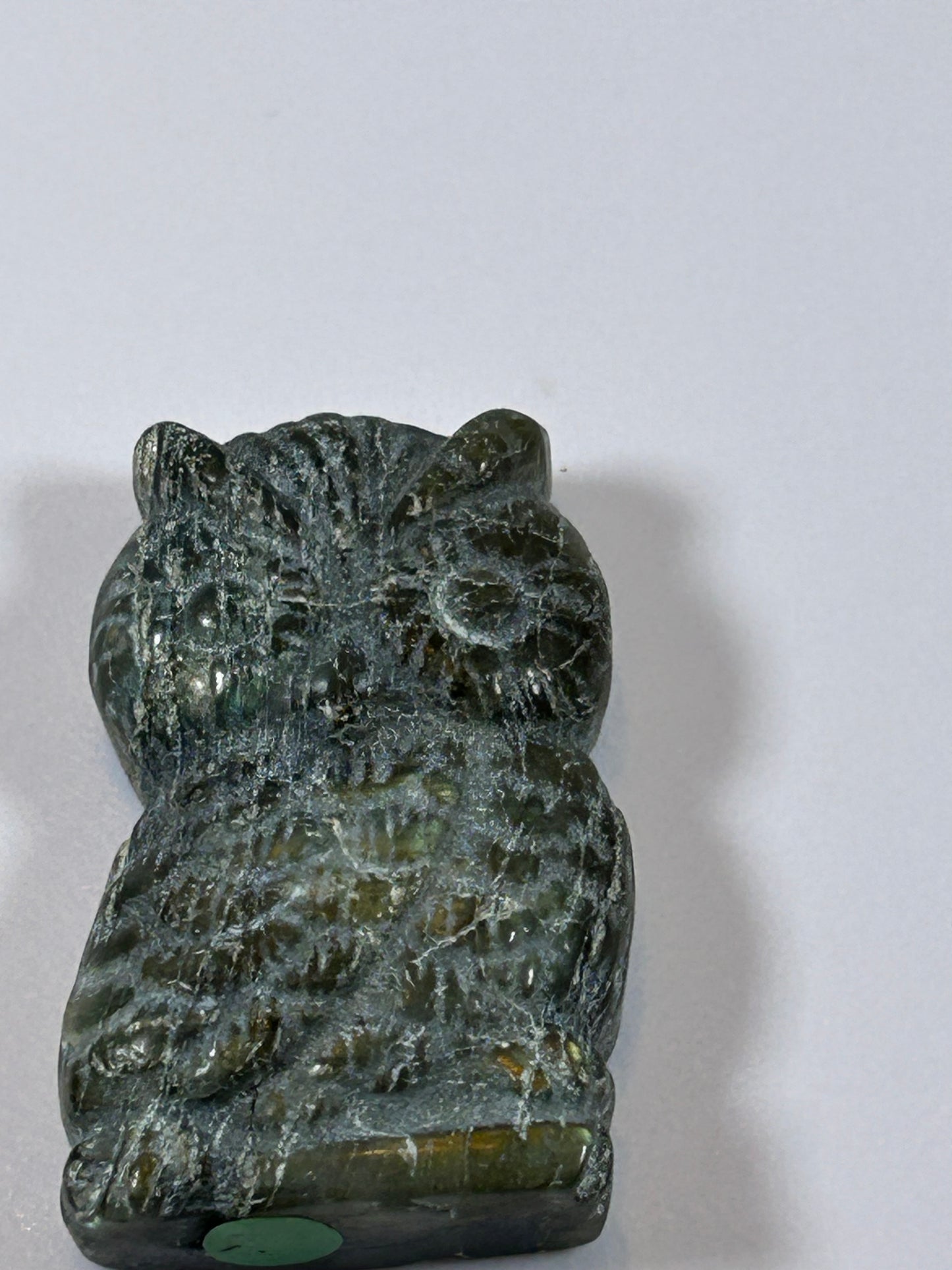 (#21) - LABRADORITE OWL CARVING - NEW