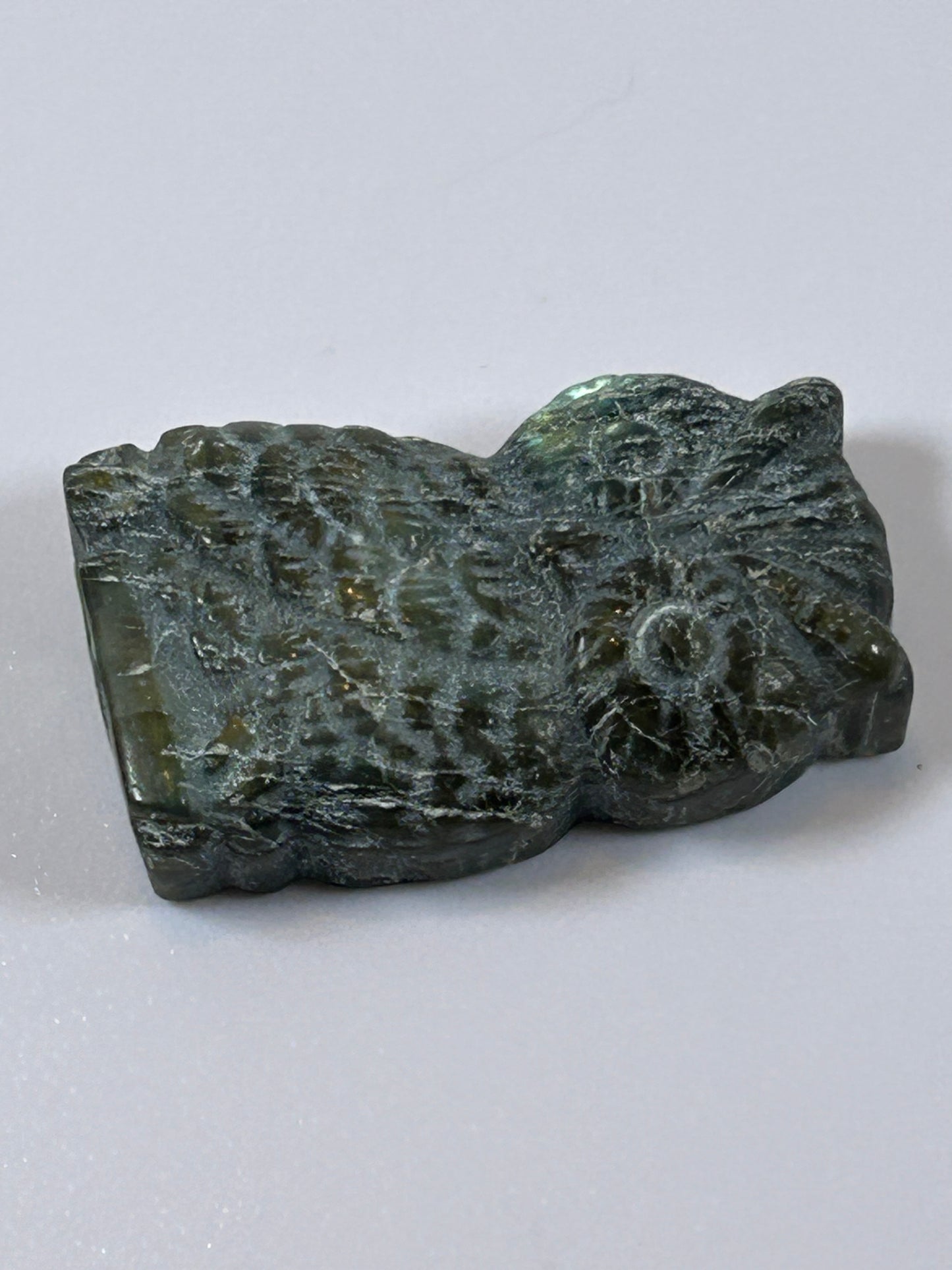 (#21) - LABRADORITE OWL CARVING - NEW