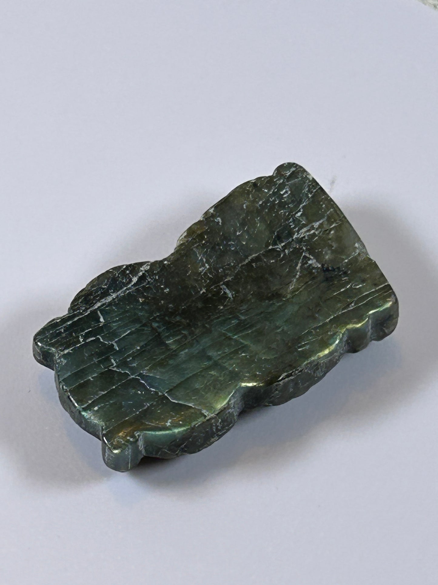 (#21) - LABRADORITE OWL CARVING - NEW