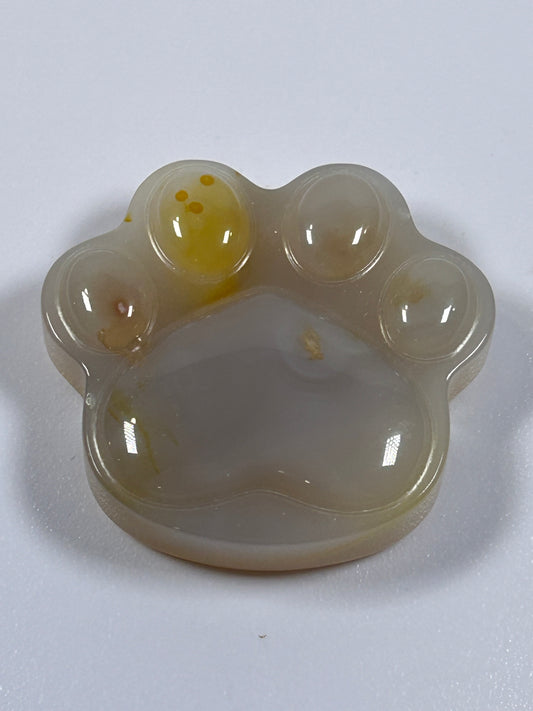 (#1108) - Flower Agate Paw Print - New