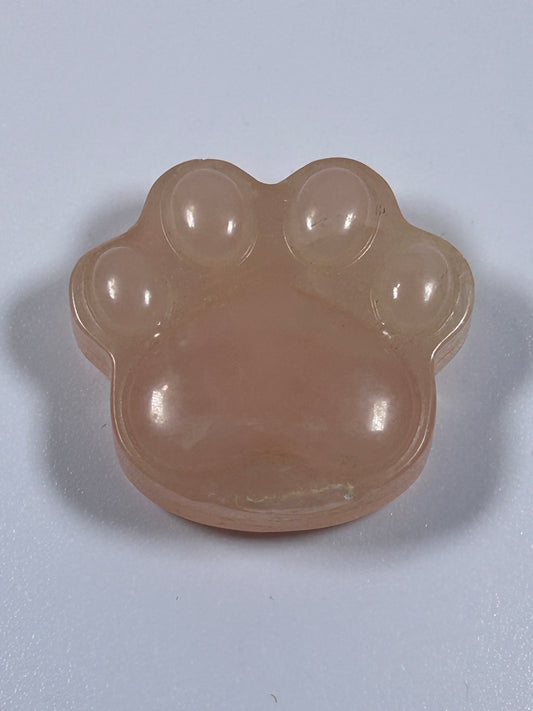 (#1112) - Rose Quartz Paw Print - New