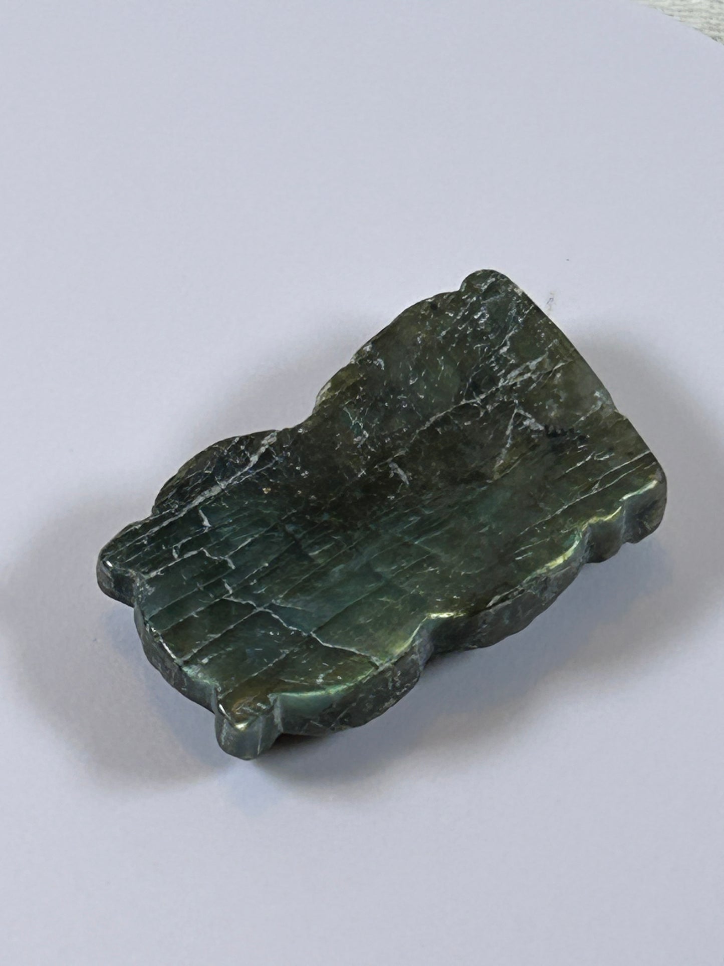 (#21) - LABRADORITE OWL CARVING - NEW