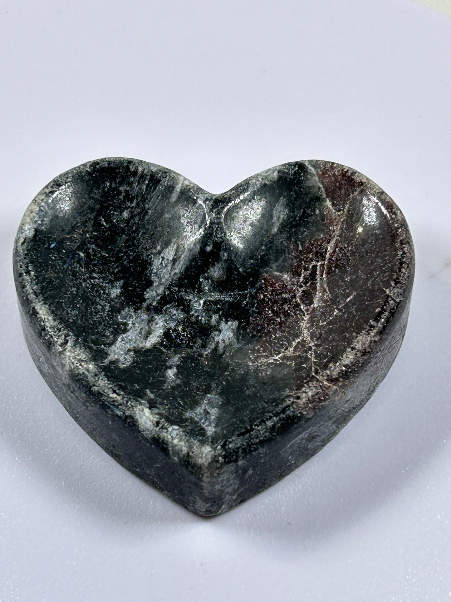 (#1079) - Jasper Heart Shaped Bowl - New