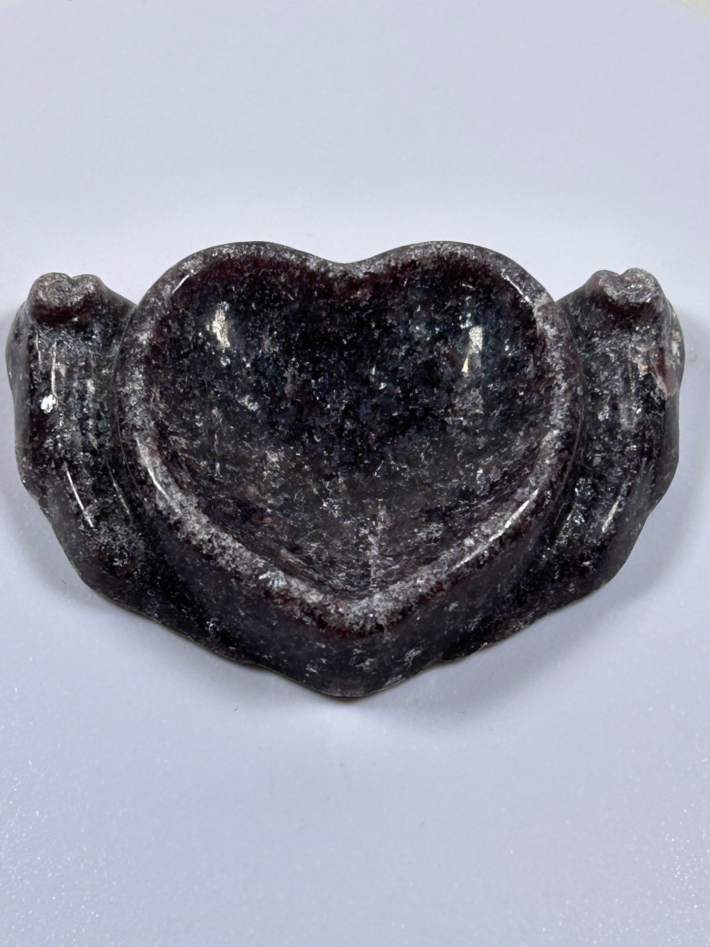 (#1080) - Lepidolite Heart Shaped Bowl - New