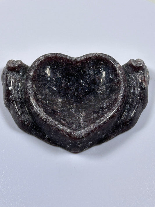 (#1080) - Lepidolite Heart Shaped Bowl - New