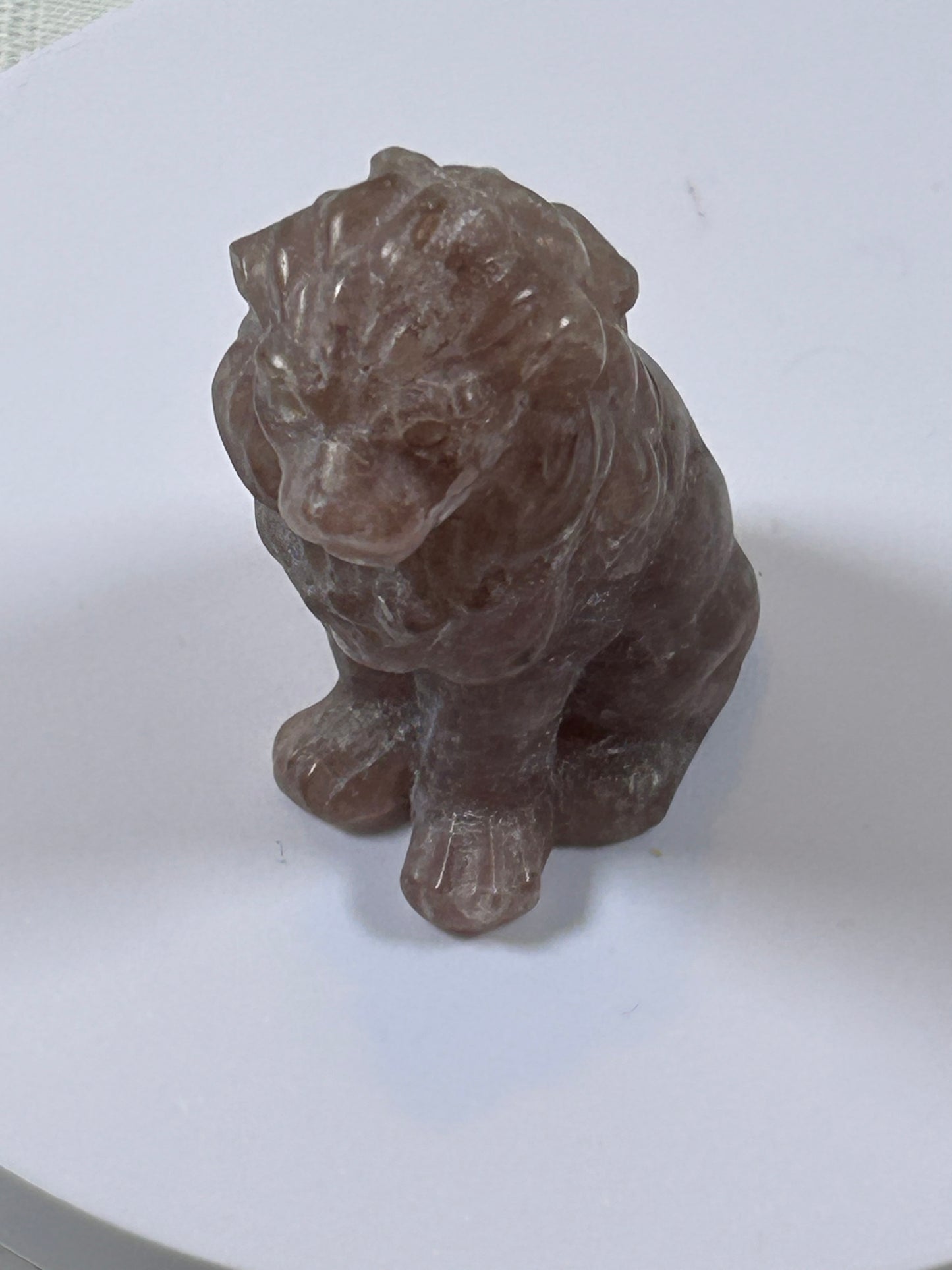 (#31) - STRAWBERRY QUARTZ LION CARVING - NEW