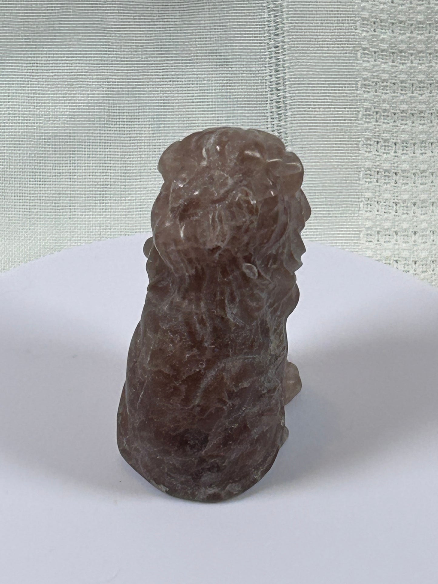 (#31) - STRAWBERRY QUARTZ LION CARVING - NEW