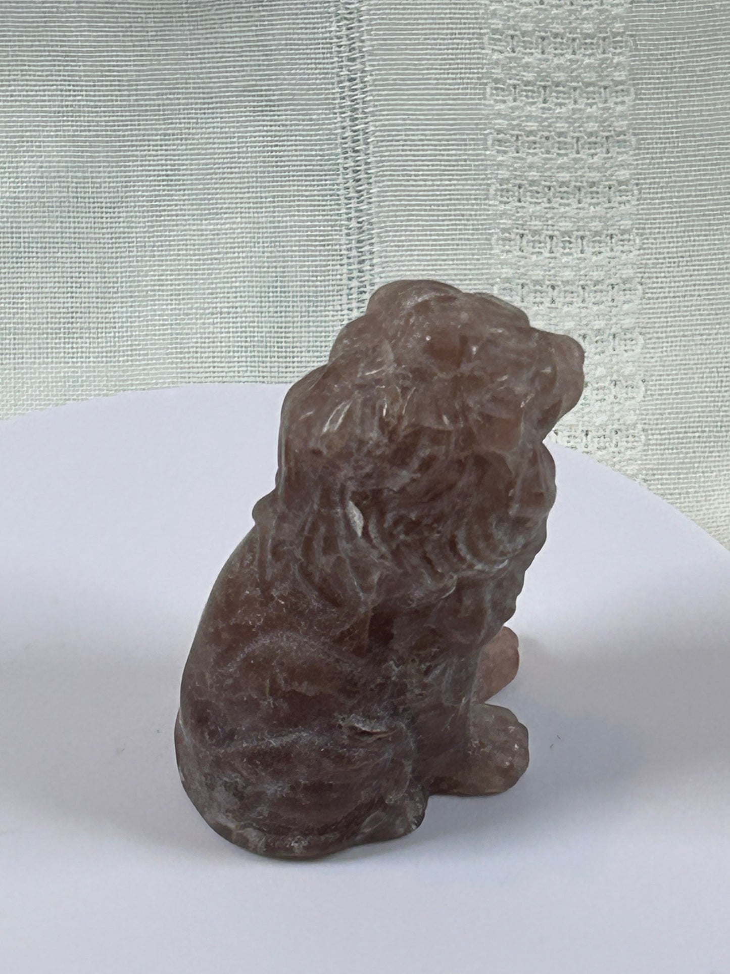 (#31) - STRAWBERRY QUARTZ LION CARVING - NEW