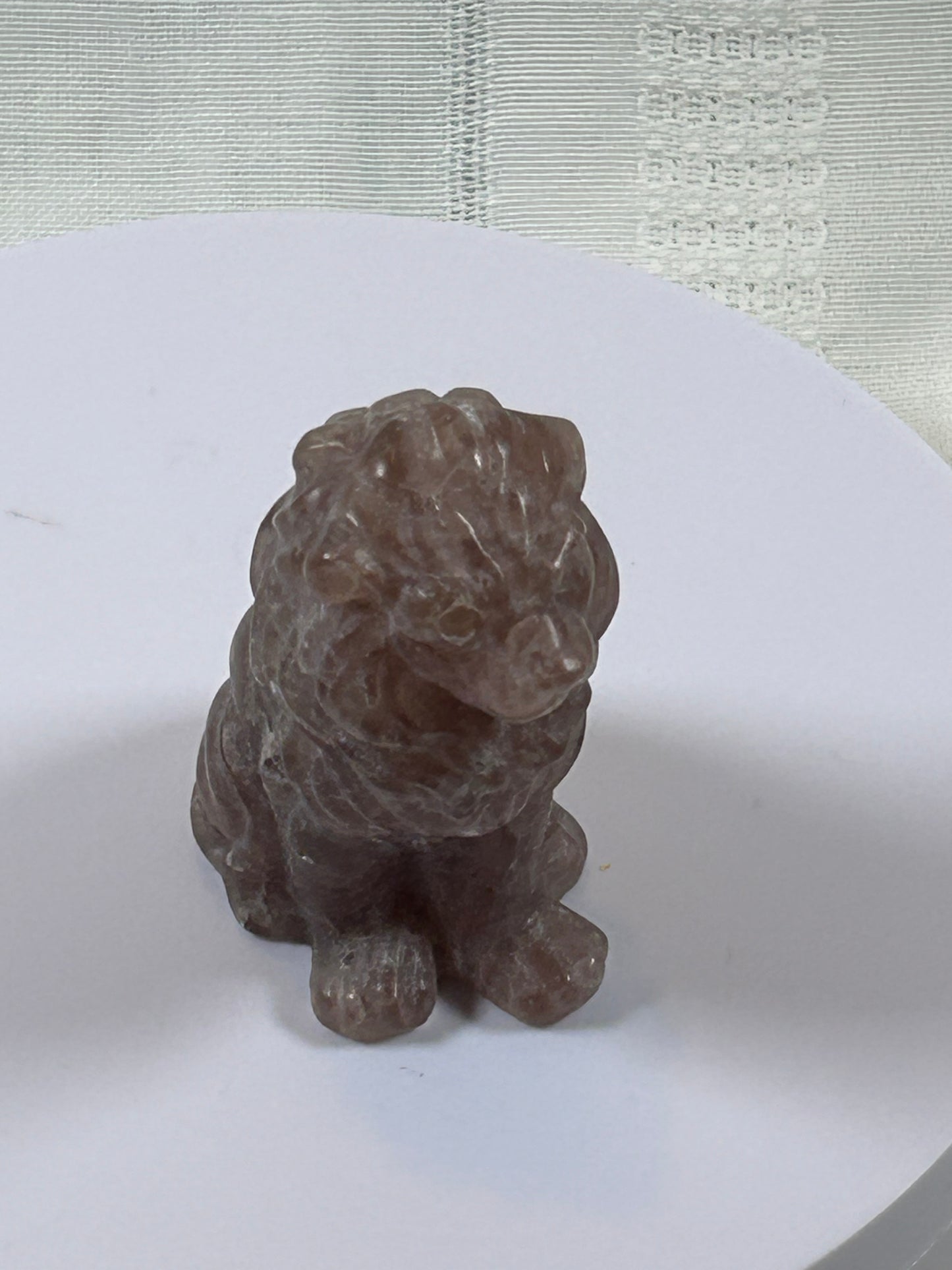 (#31) - STRAWBERRY QUARTZ LION CARVING - NEW
