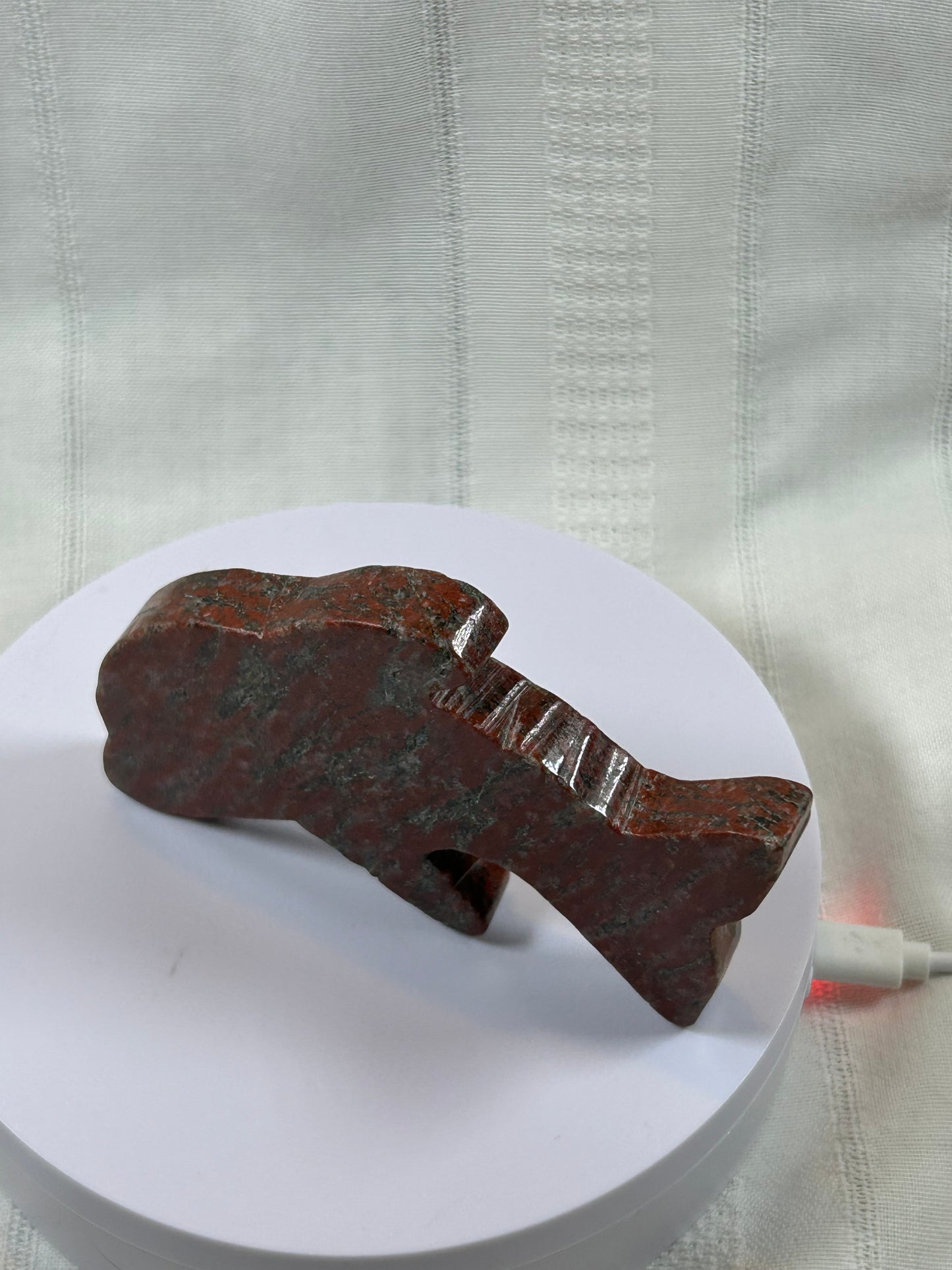 (#39) - RED JASPER DOLPHIN CARVING - NEW