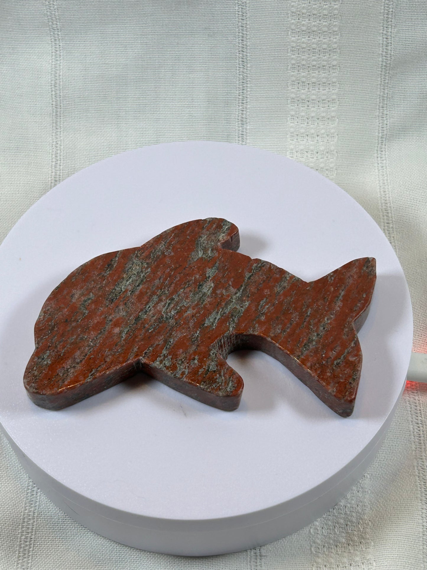 (#39) - RED JASPER DOLPHIN CARVING - NEW