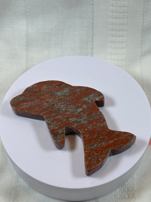 (#39) - RED JASPER DOLPHIN CARVING - NEW