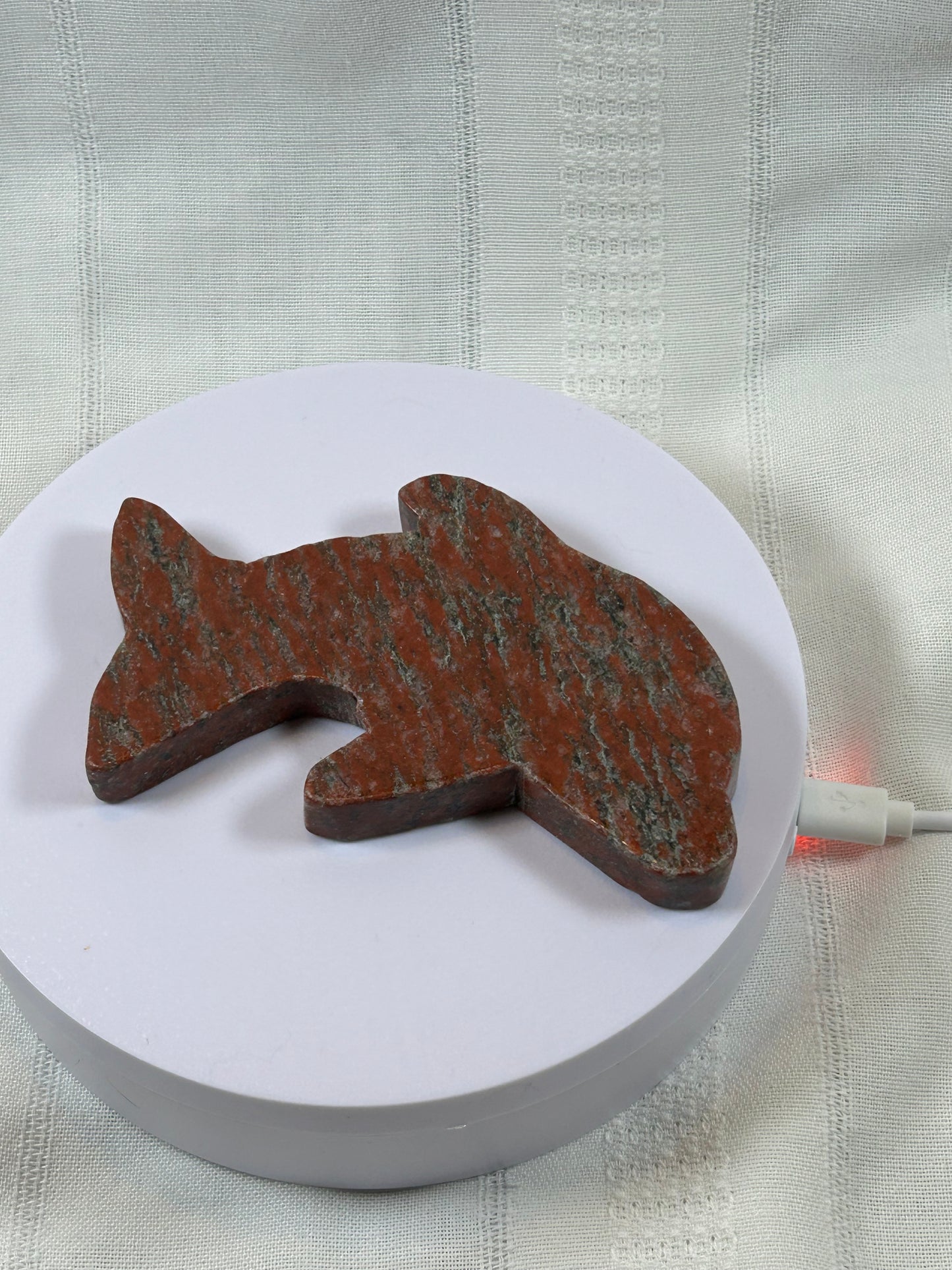 (#39) - RED JASPER DOLPHIN CARVING - NEW