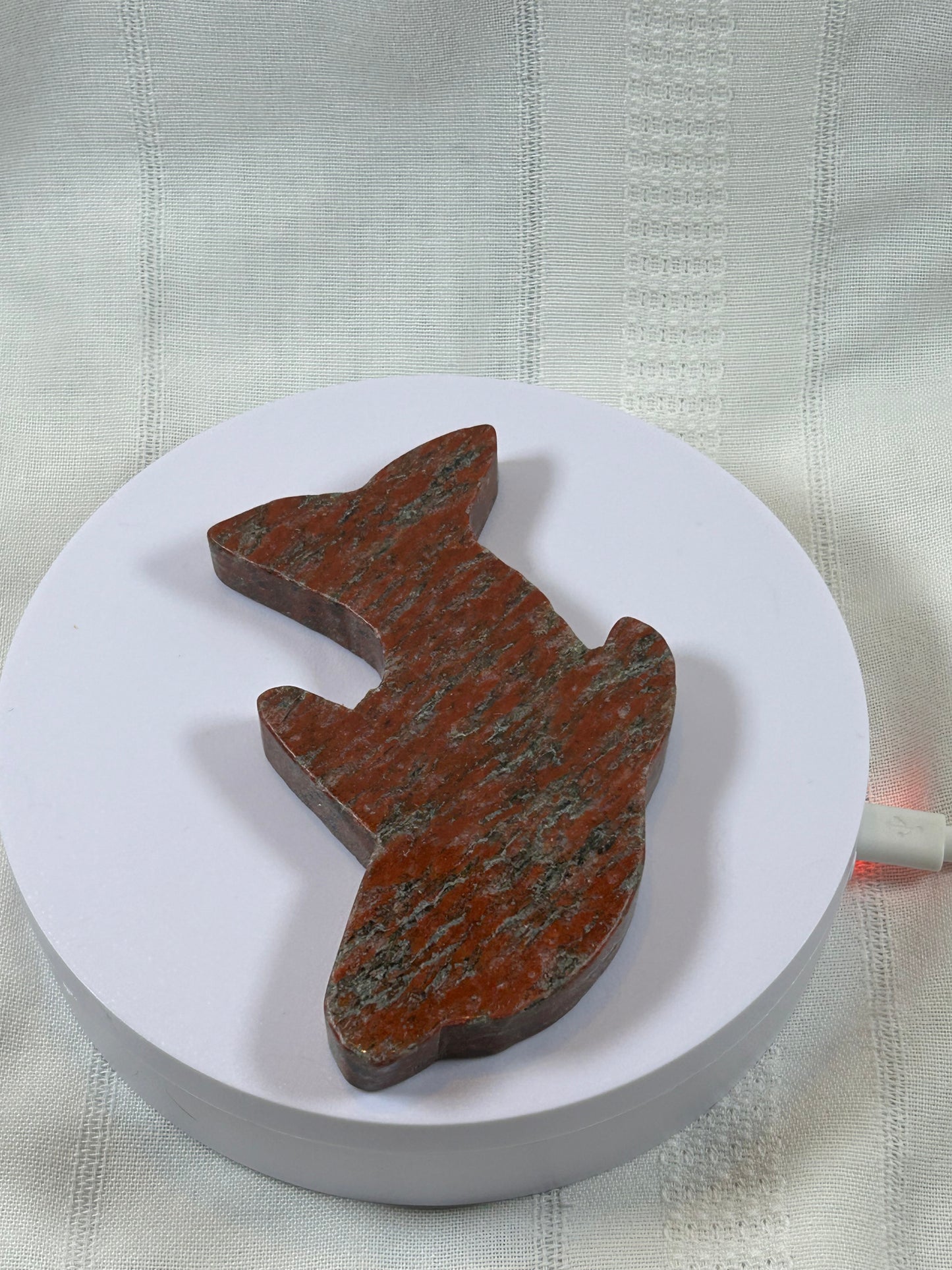 (#39) - RED JASPER DOLPHIN CARVING - NEW