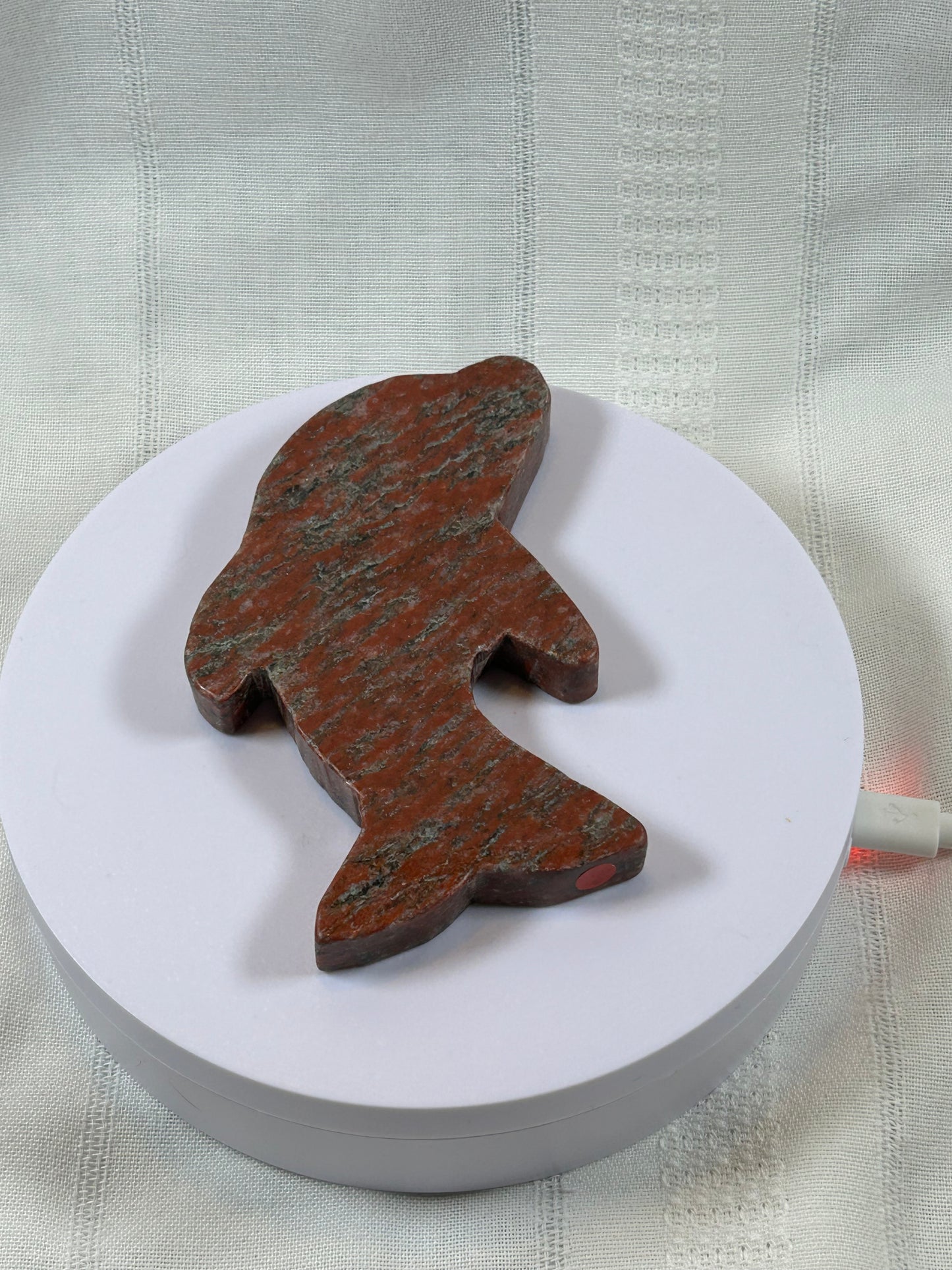 (#39) - RED JASPER DOLPHIN CARVING - NEW
