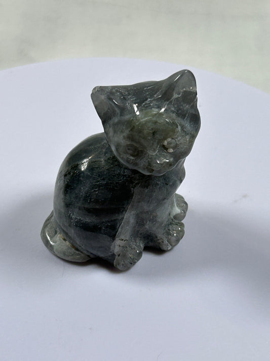 (#1158) - Labradorite Sitting Cat - New