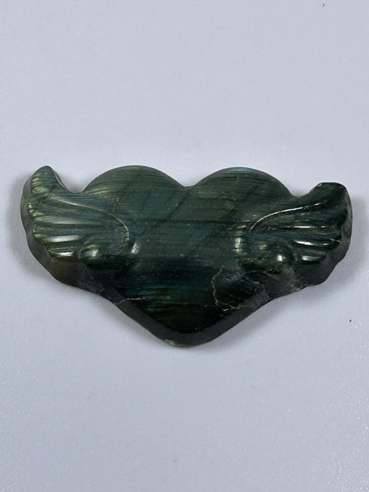 (#1177) - Labradorite Heart with Wings - New
