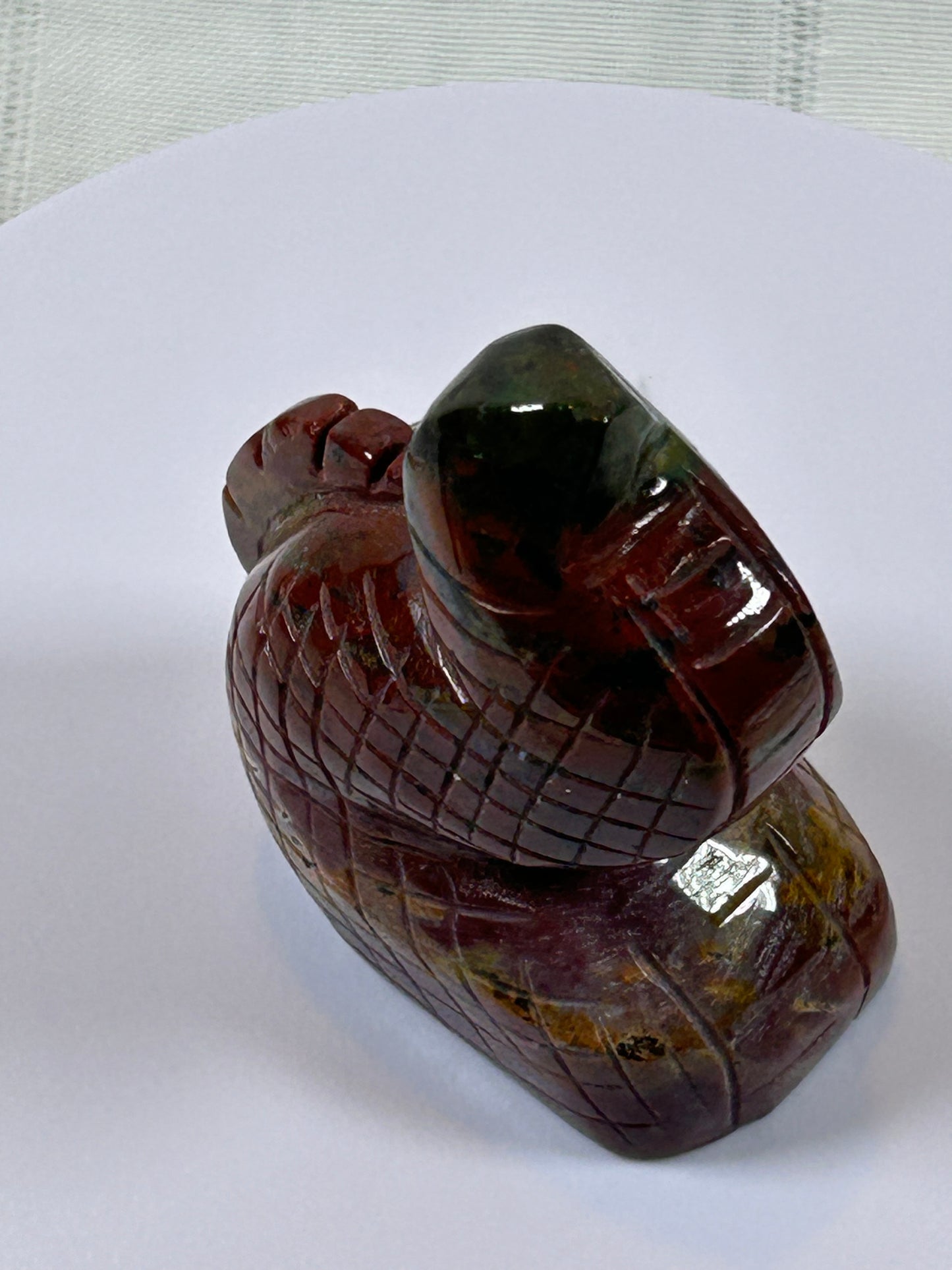 (#37) - CHERRY CREEK JASPER SNAKE CARVING - NEW