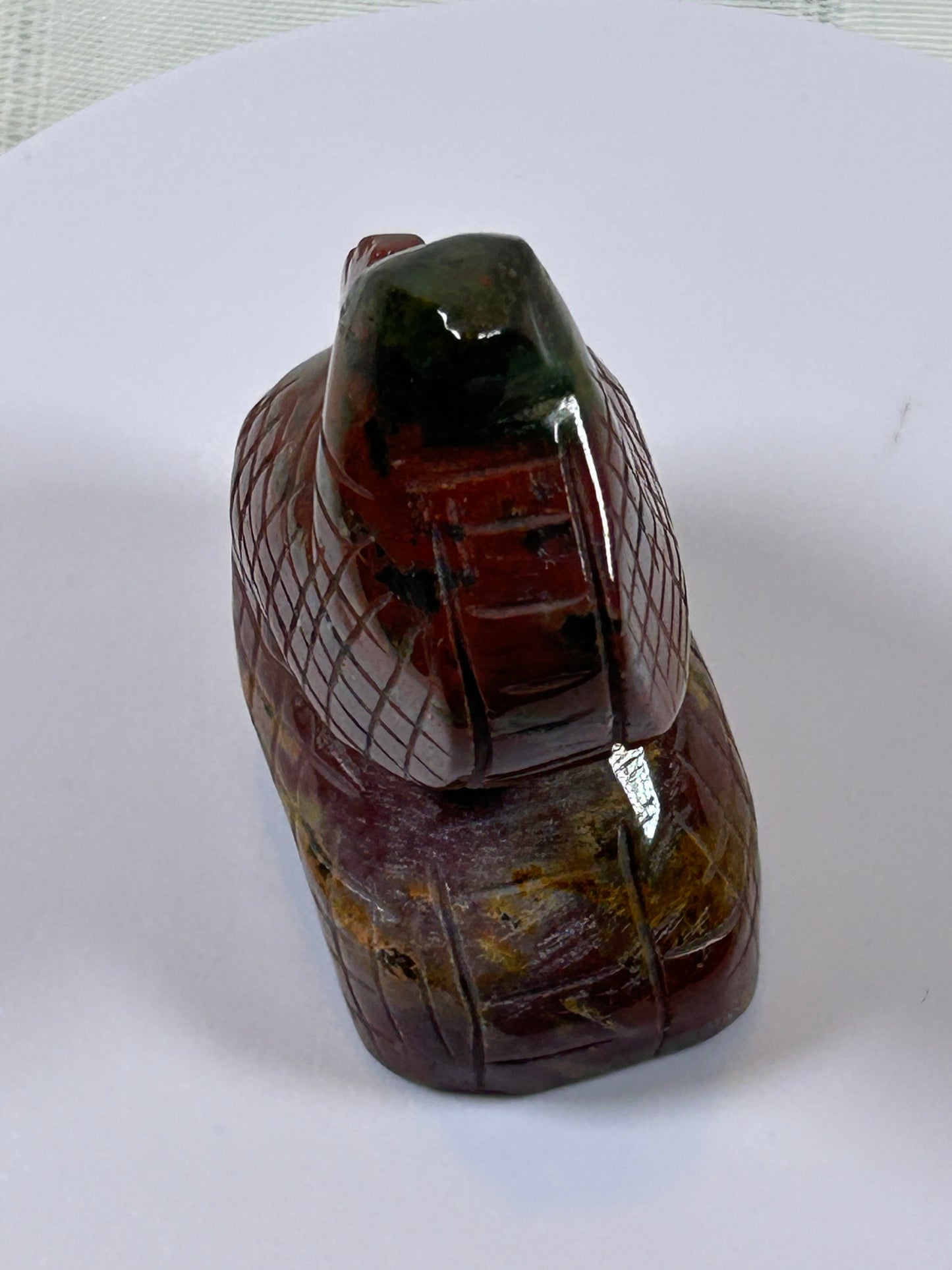 (#37) - CHERRY CREEK JASPER SNAKE CARVING - NEW