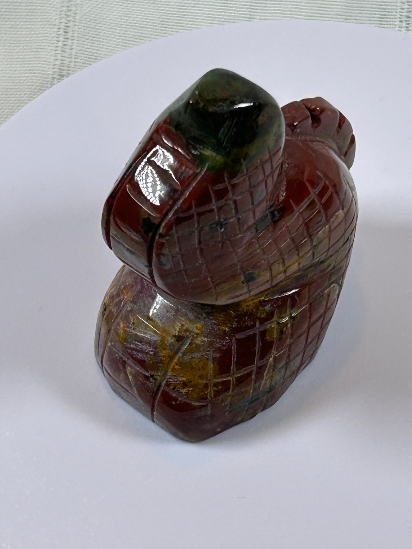 (#37) - CHERRY CREEK JASPER SNAKE CARVING - NEW