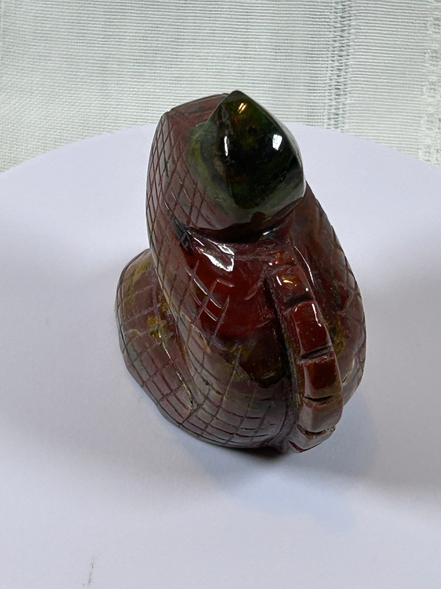 (#37) - CHERRY CREEK JASPER SNAKE CARVING - NEW