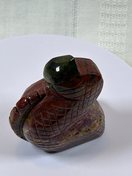 (#37) - CHERRY CREEK JASPER SNAKE CARVING - NEW