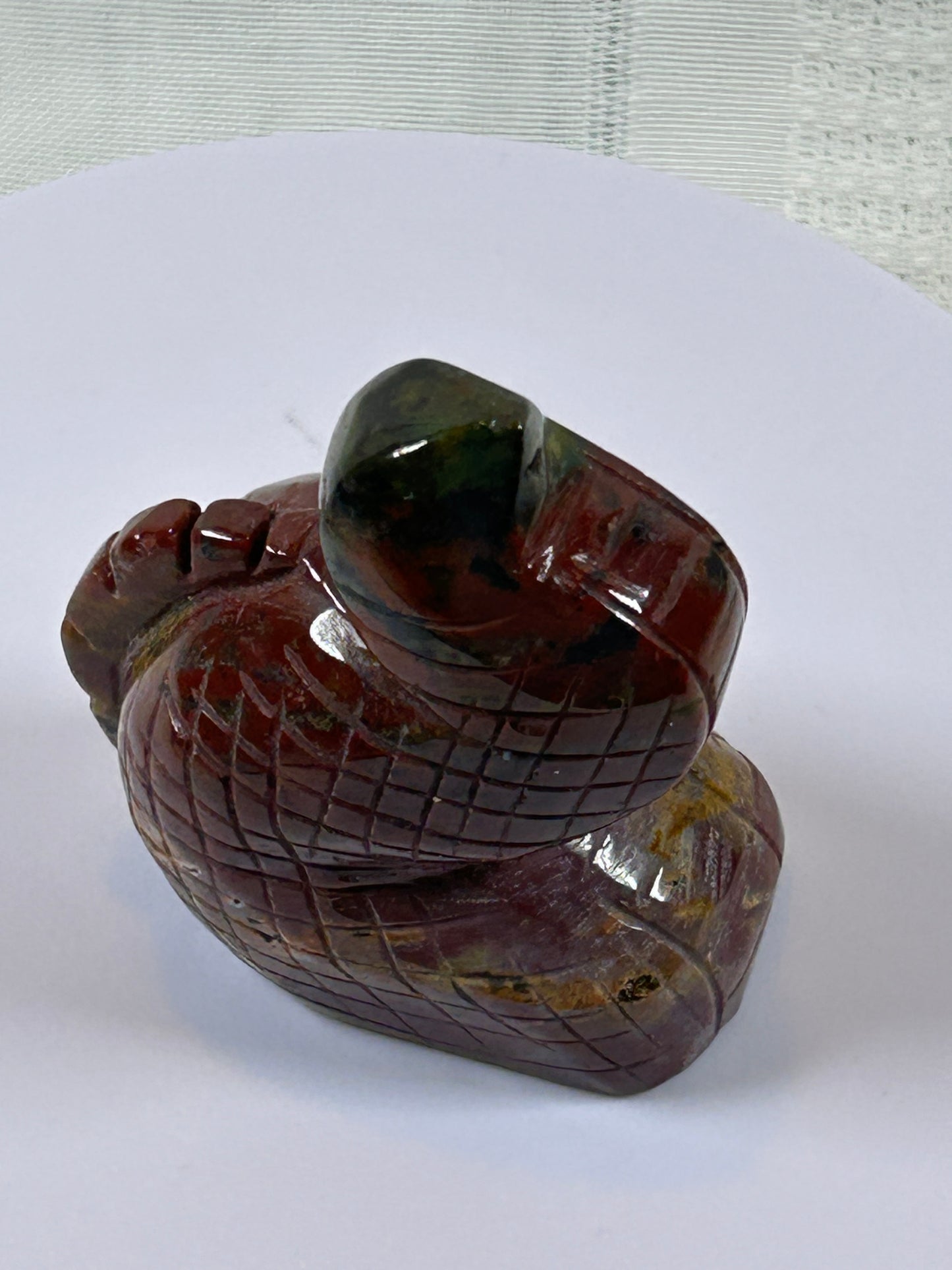 (#37) - CHERRY CREEK JASPER SNAKE CARVING - NEW