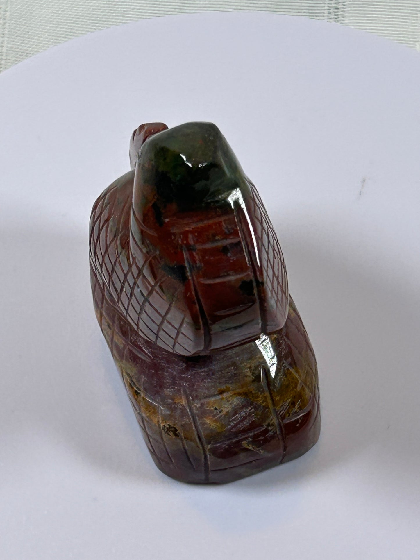 (#37) - CHERRY CREEK JASPER SNAKE CARVING - NEW