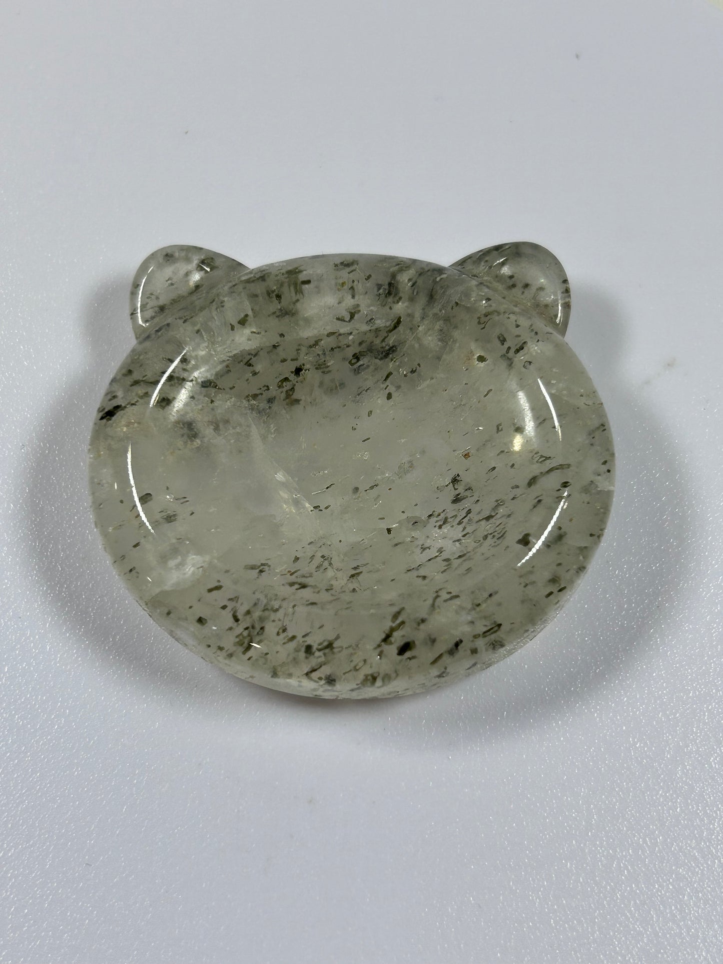 (#1147) - Quartz Bear Head Dish - New