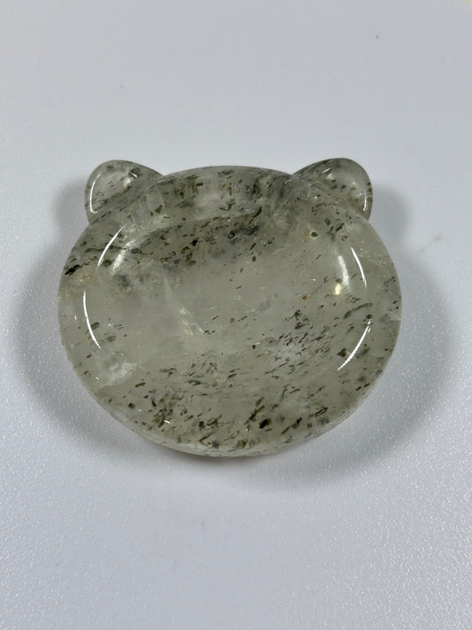 (#1147) - Quartz Bear Head Dish - New