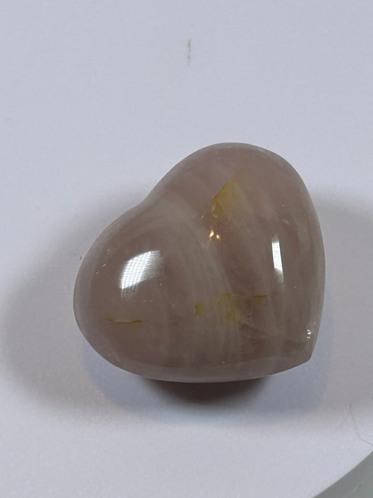 (#23) - ROSE QUARTZ HEART CARVING - NEW