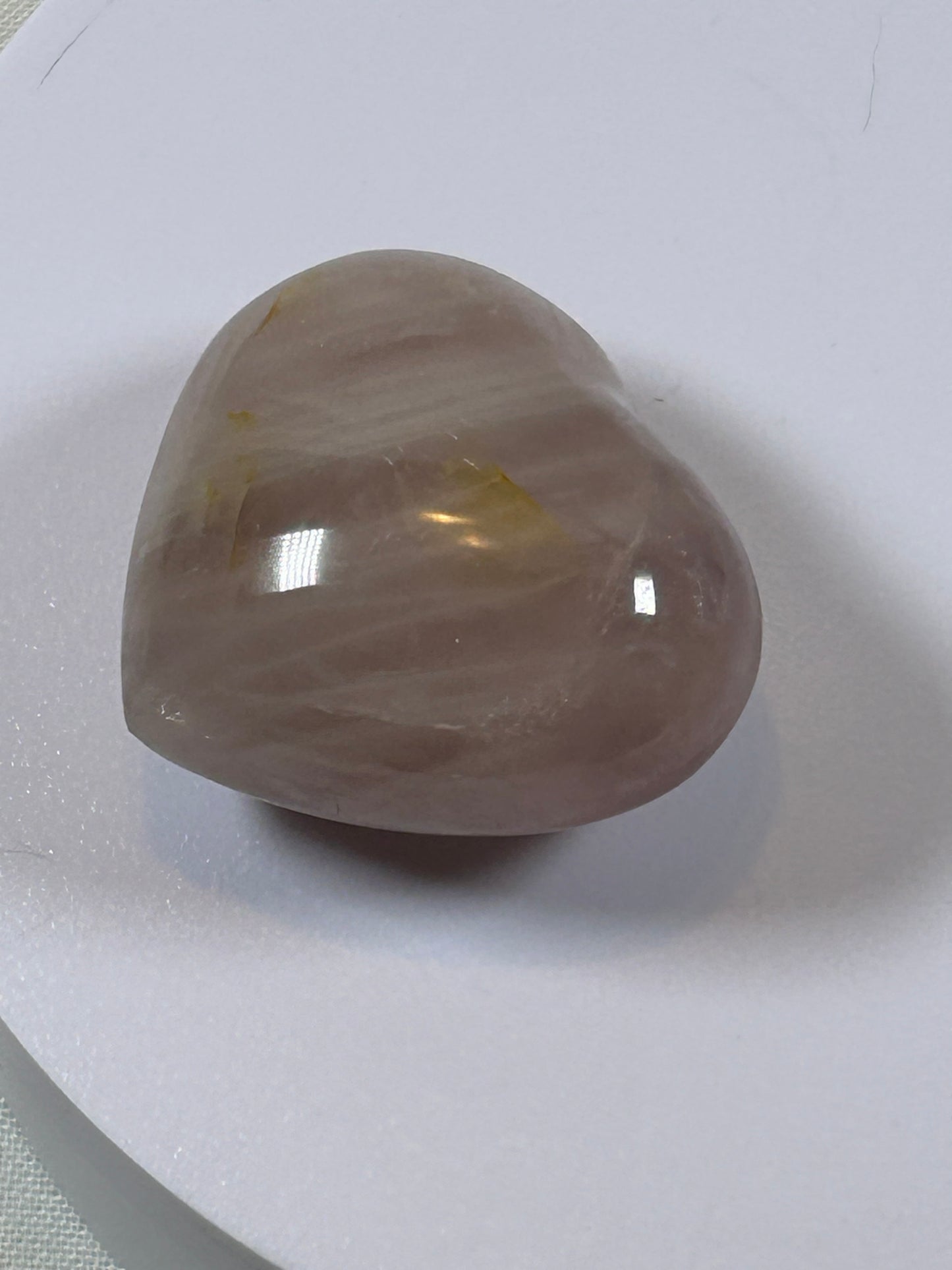 (#23) - ROSE QUARTZ HEART CARVING - NEW