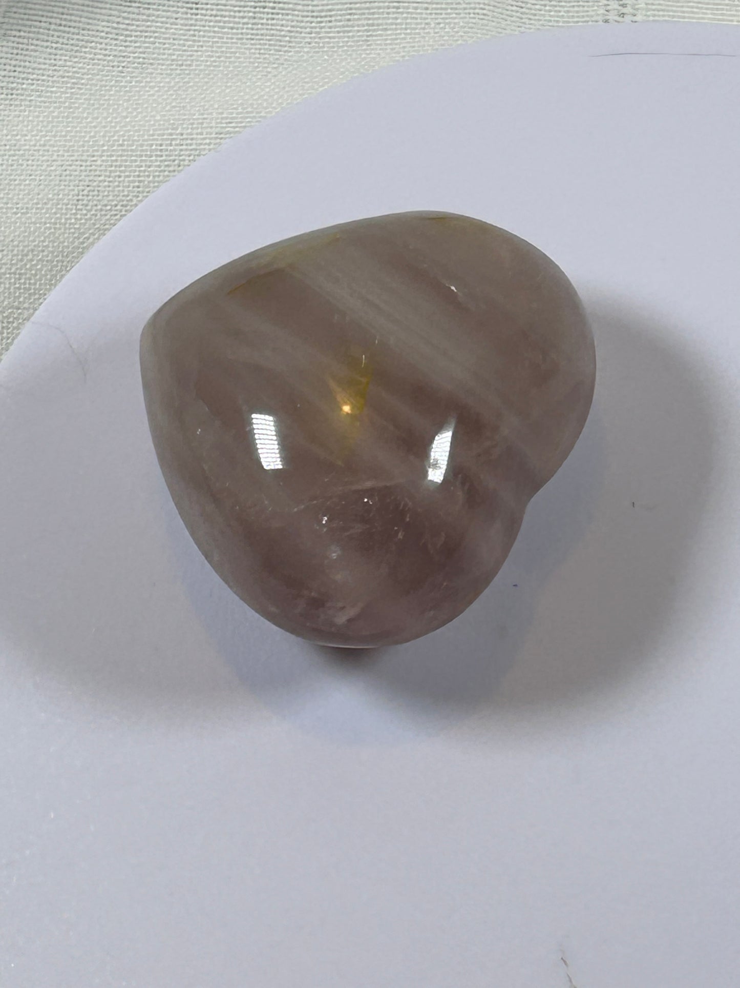 (#23) - ROSE QUARTZ HEART CARVING - NEW