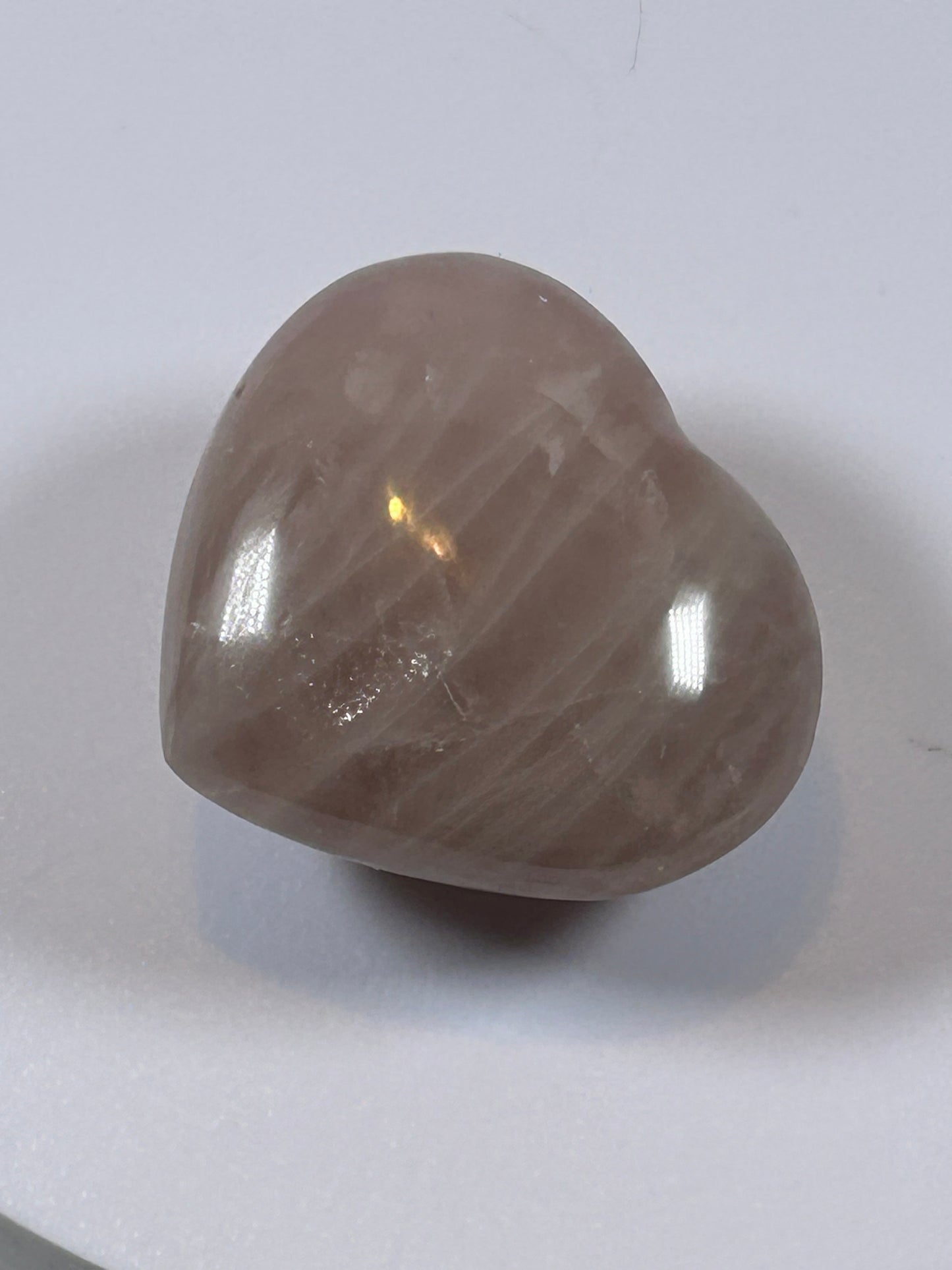 (#23) - ROSE QUARTZ HEART CARVING - NEW