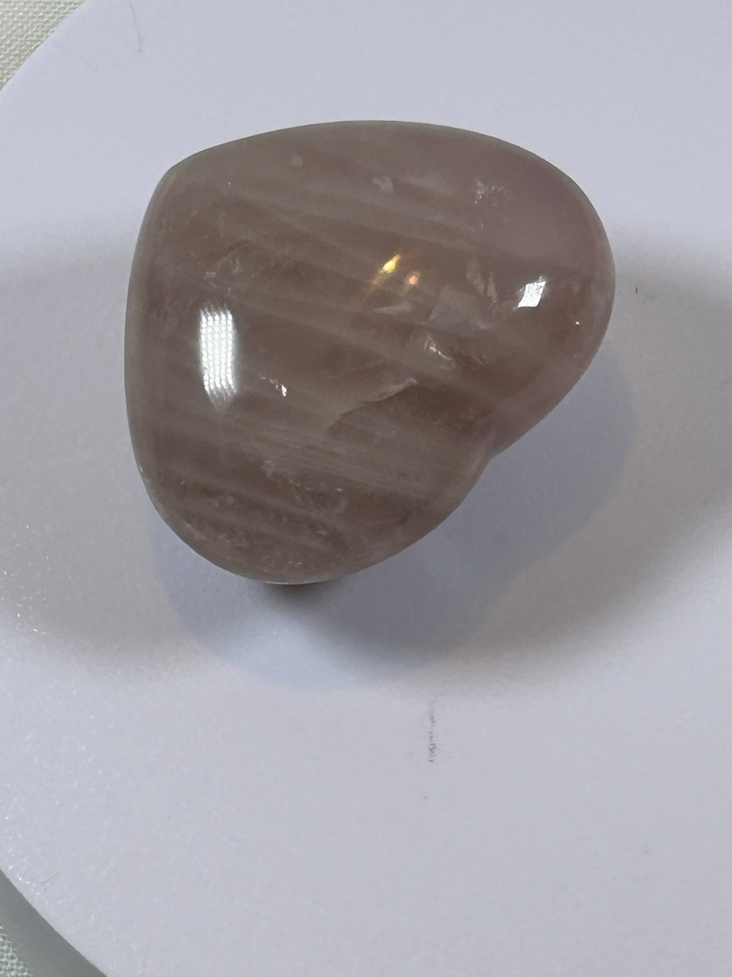 (#23) - ROSE QUARTZ HEART CARVING - NEW