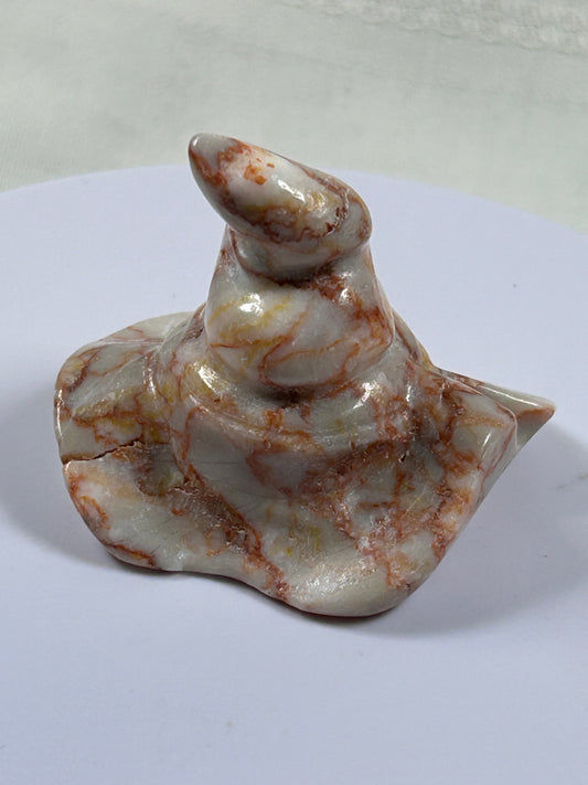 (#1189) - Red Vein Jasper Witch Hat - New