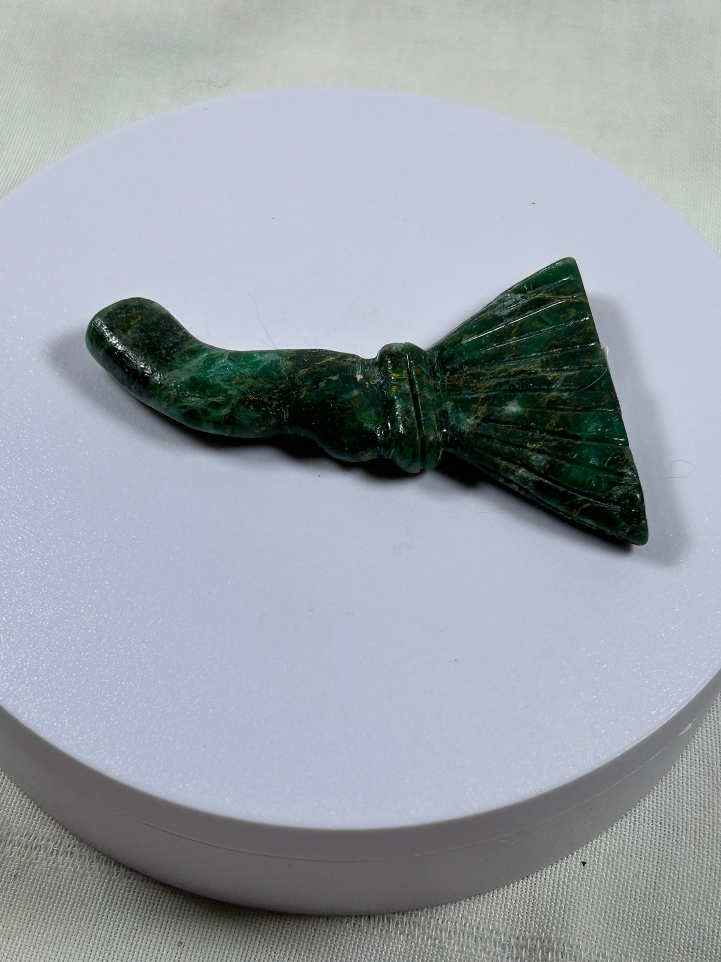 (#1200) - Green Jasper Broom - New