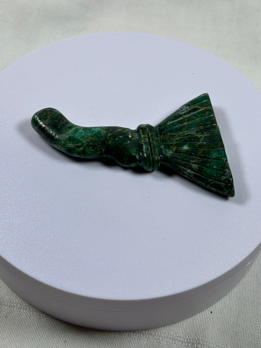 (#1200) - Green Jasper Broom - New