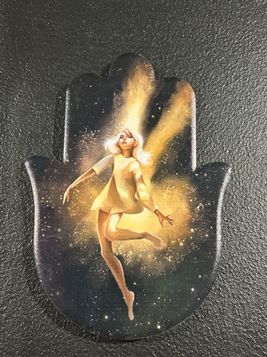 (#1216) - Hamsa Hand Fairy Coaster - New