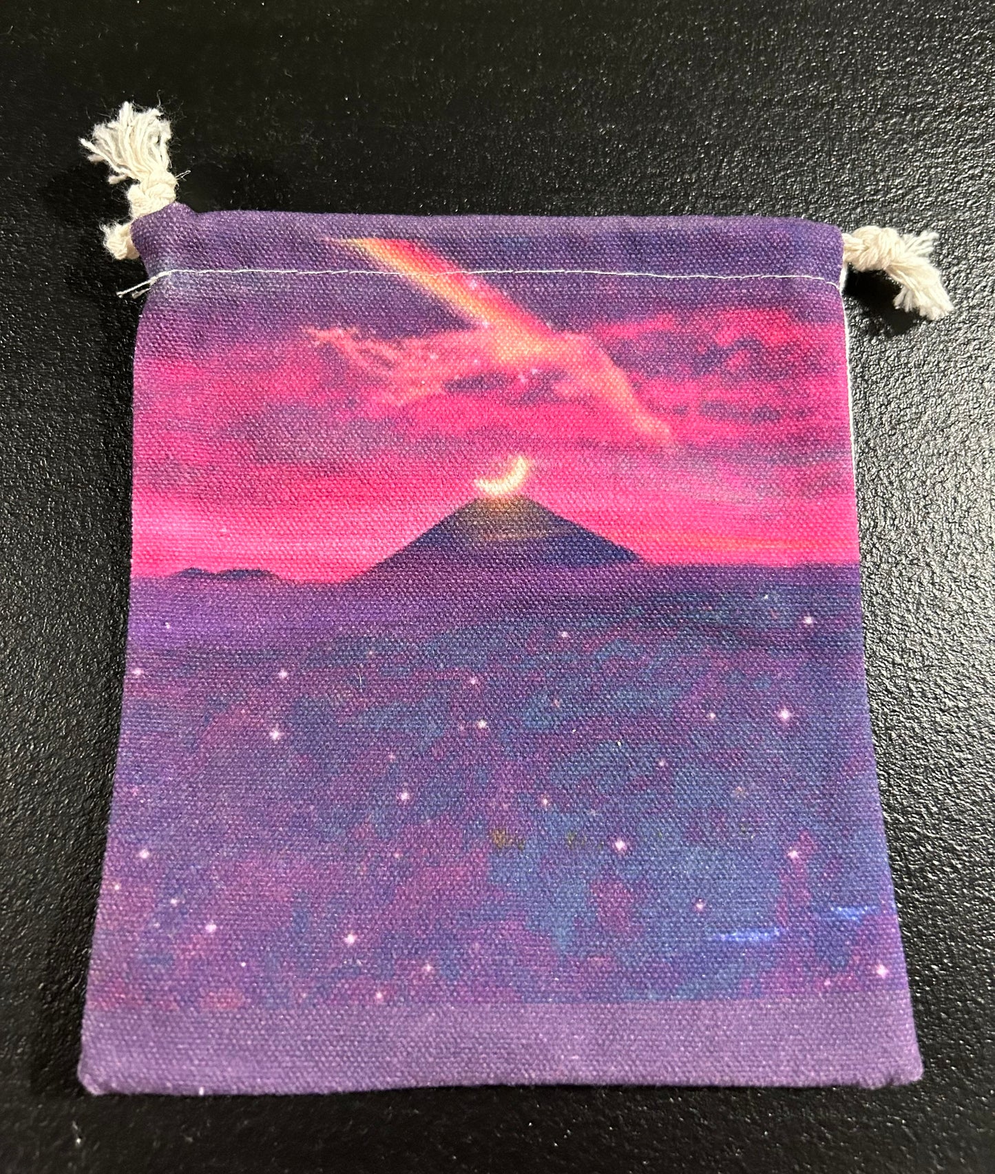 (#1214) - Canvas Pyramid with Crescent Moon - New