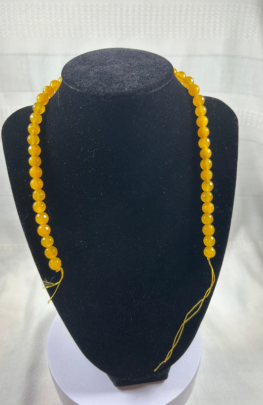 (#1047) - Yellow Agate Necklace Strand - New